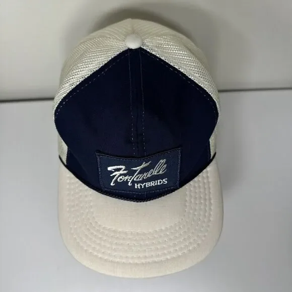 Fontanelle Hybrids Patch SnapBack Trucker Mesh Hat Cap Blue Farm Ag Vintage - Picture 2 of 9